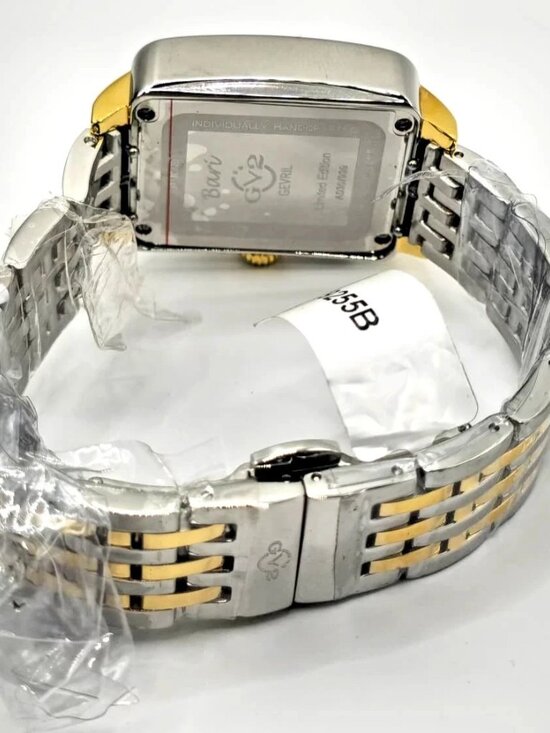 GV2 by Gevril Bari Tortoise Swiss Quartz Diamond Two Tone Bracelet Watch Limited